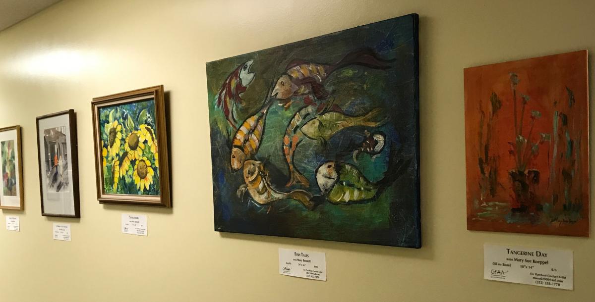 The GFAA art featured at the SIMED Gainesville medical center for patients to view.