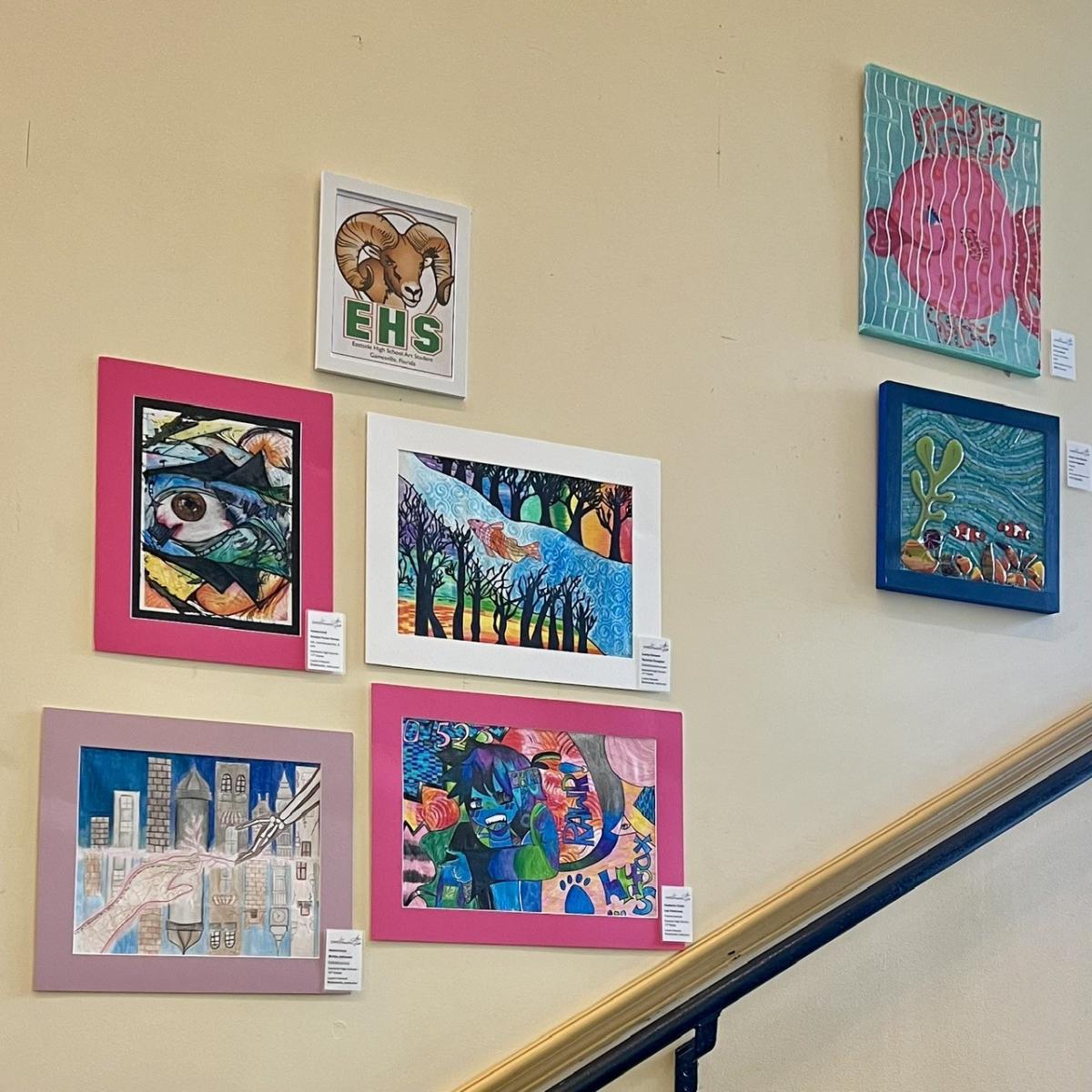 Seven pieces of artwork