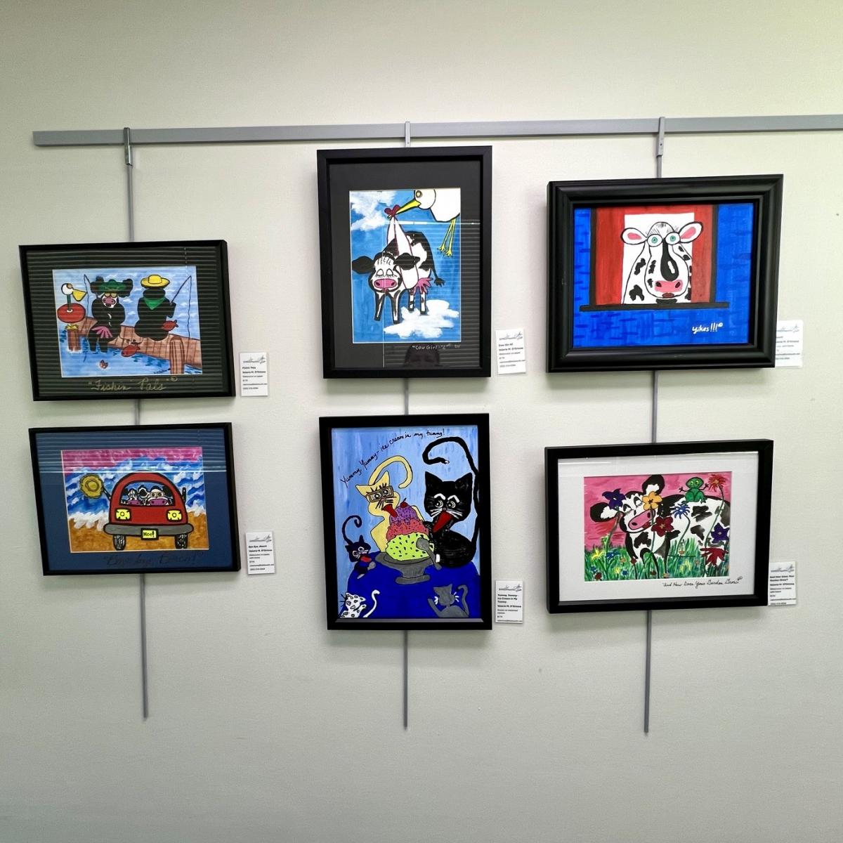 Six pieces of artwork
