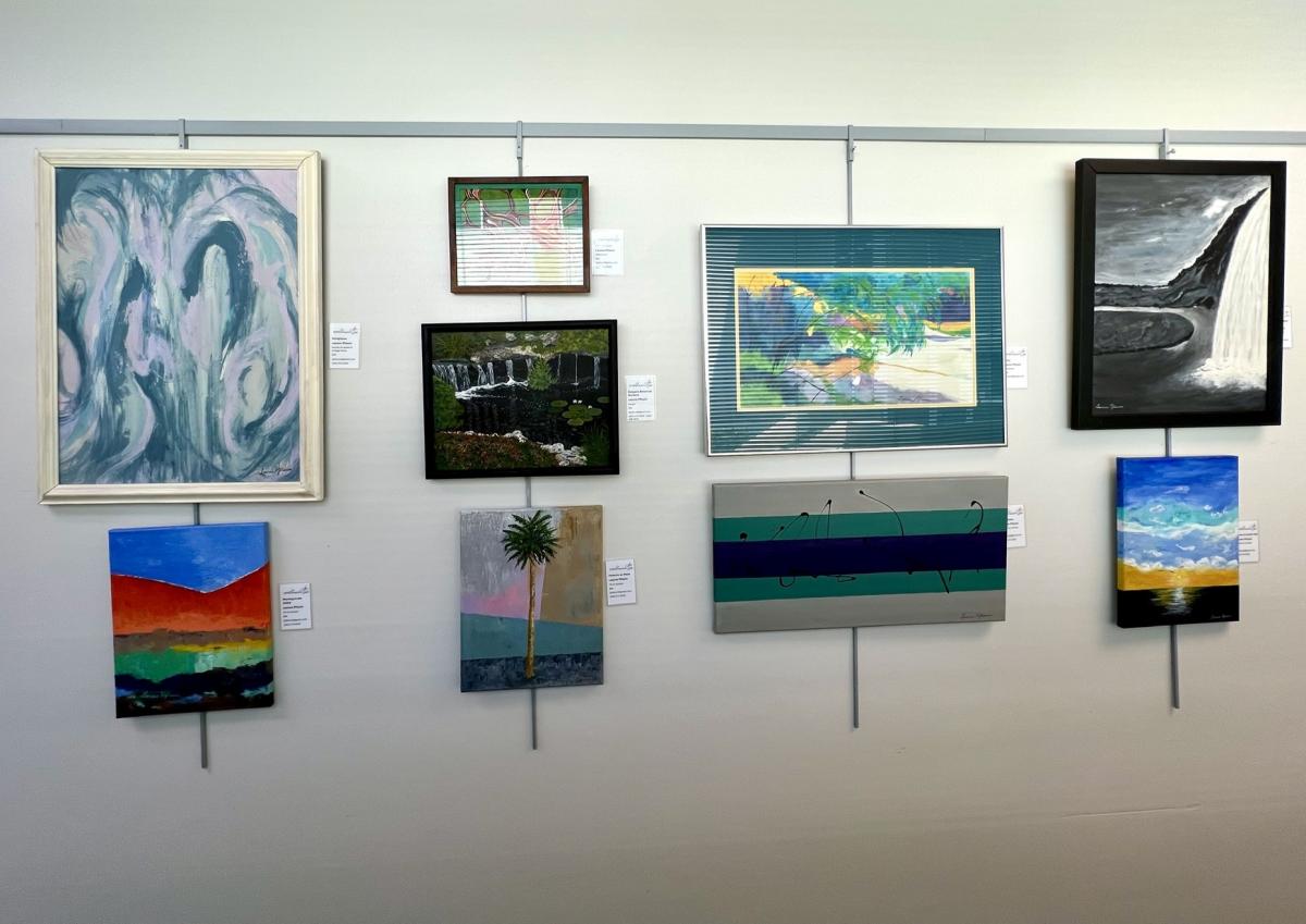 Nine pieces of artwork.