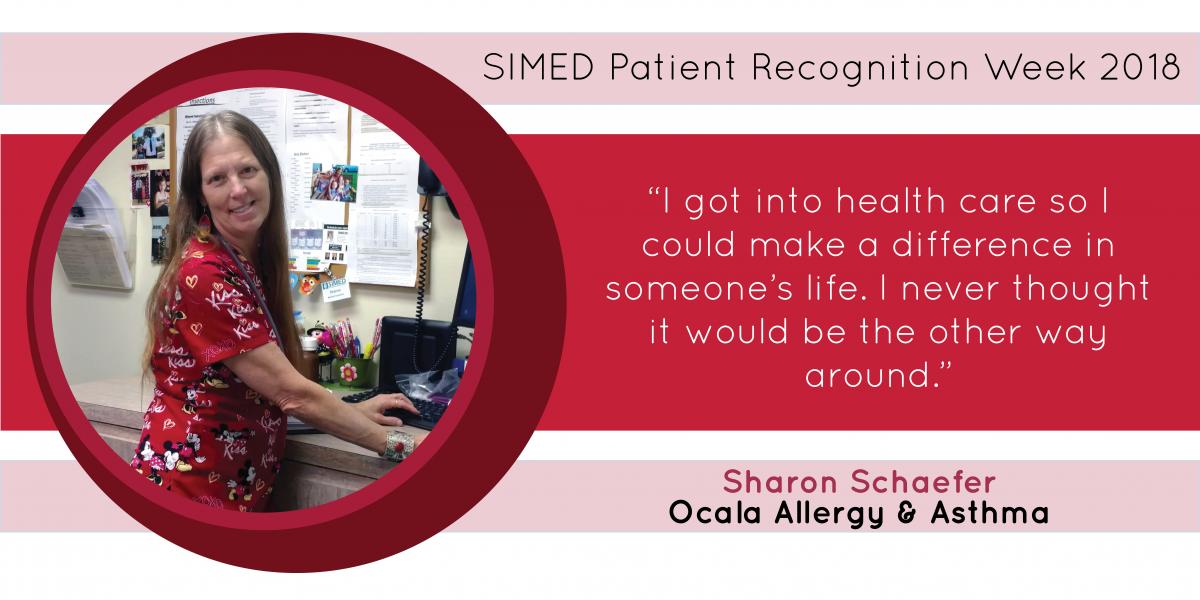 Sharon Schaefer, at SIMED Ocala Allergy and Ashma, shares that her patients make a difference in her life.